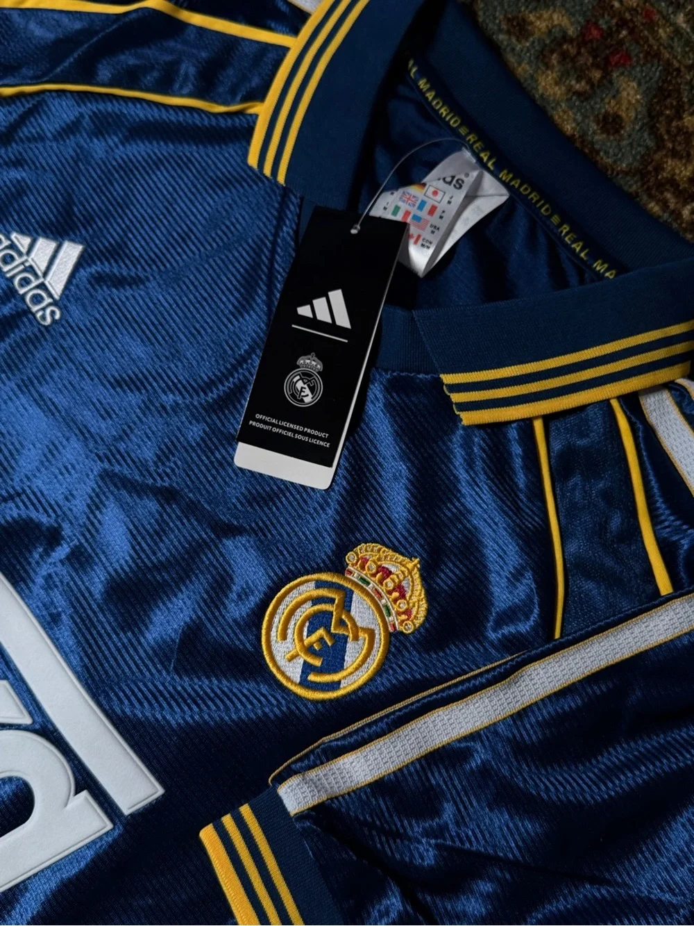 adidas Blue and Yellow Real Madrid Teka Football Jersey